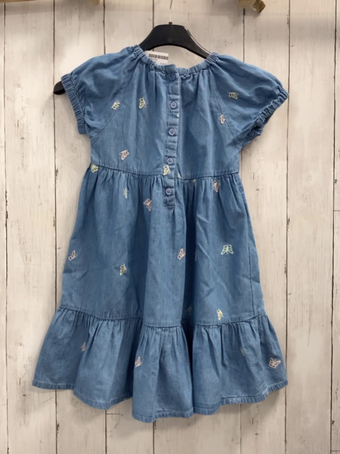   Kleid  Gr. 128  blau Jeans bunte Schmetterlinge 