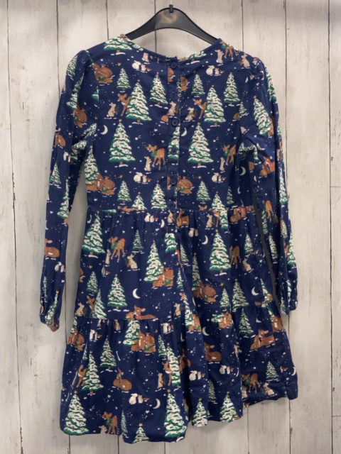 Mini Boden Kleid Gr. 134  blau Rehe Bäume
