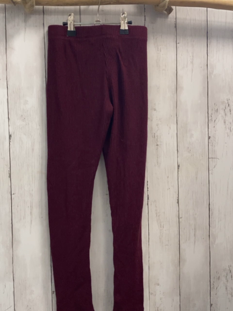 H&M Leggings Gr. 128  dunkelrot gerippt