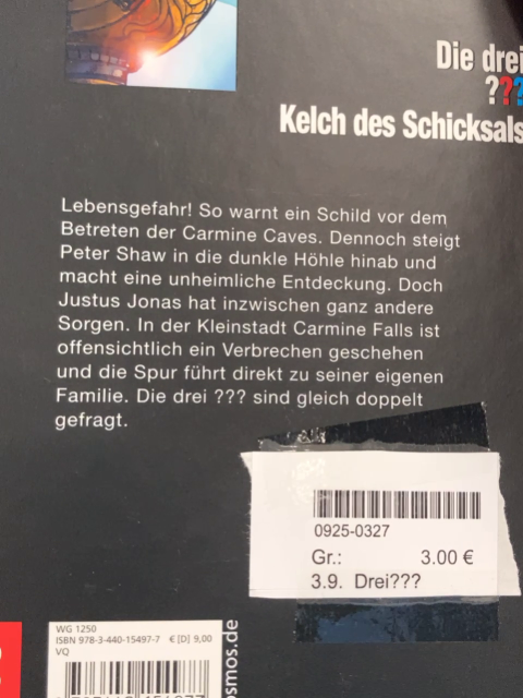 Drei??? Buch Kelch des Schicksals