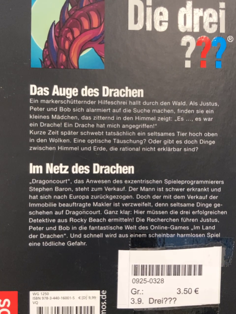 Drei??? Buch Drachenblut 