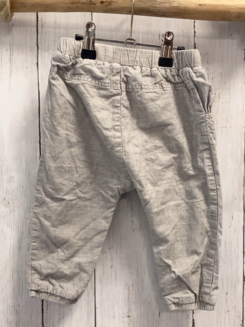   Hose  Gr. 86  grau Kord gefüttert Häkelblumen am Knie 