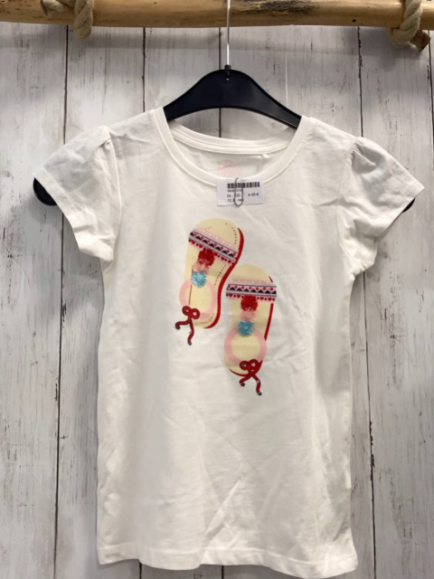 neu  T-Shirt  Gr. 122  weiß Flip Flops 