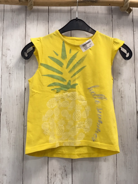 Pre Natal  T-Shirt  Gr. 128  gelb Ananas silber Glitzerschrift 