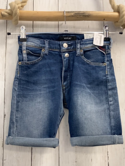 Replay  Shorts  Gr. 110  blau Jeans Umschlag Bund verstellbar 