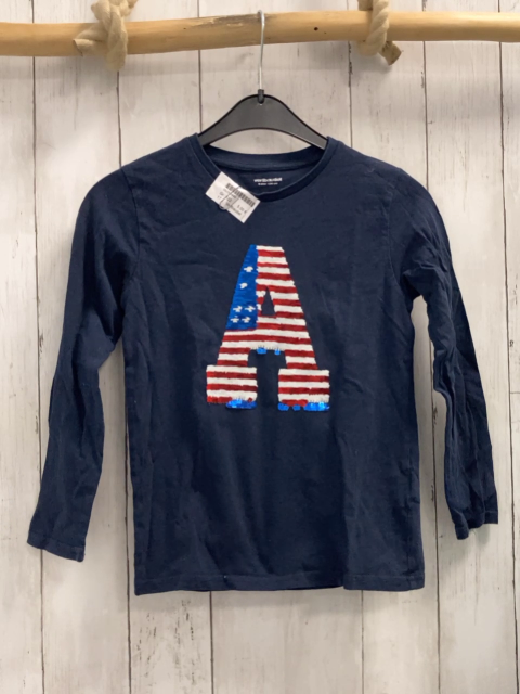 Vertbaudet  Langarmshirt  Gr. 122  blau Pailetten"A" Captain America 