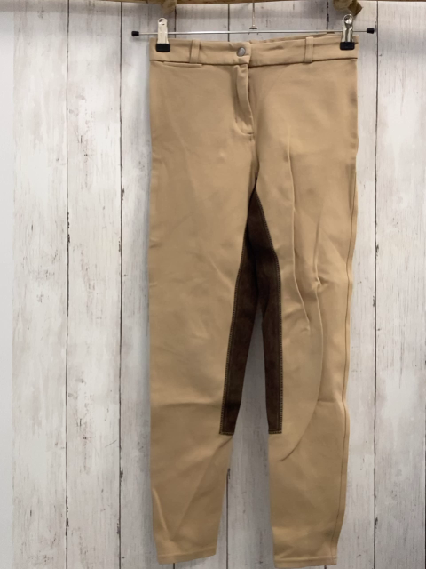 Decathlon  Reithose  Gr. 158  ocker braune Aufsätze 