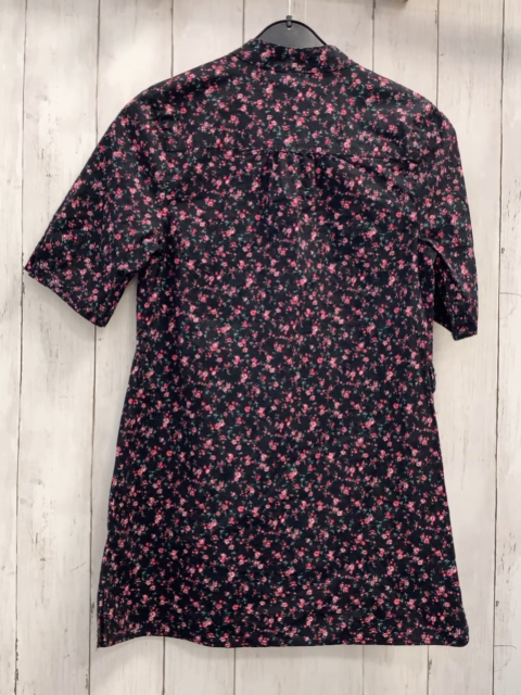 neu  Longbluse  Gr. 158/164  schwarz rot rosa Blumen 