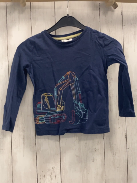  Langarmshirt Gr. 104  blau bunter Bagger