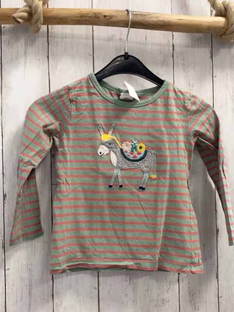 Alana  Langarmsirt  Gr. 104  mint hellrote Streifen Esel mit Blumen 