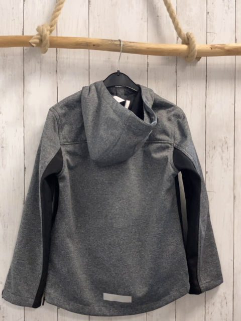 Northville  Softshelljacke  Gr. 140  grau schwarzer Seitenstreifen + Reißverschluss Kapuze 