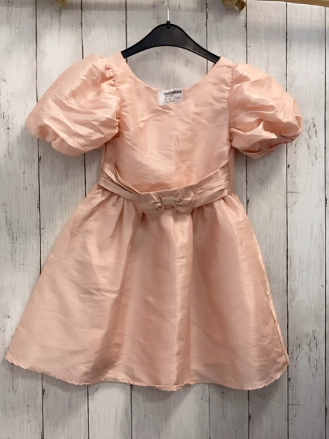 Sinsay Kleid  Gr. 128  lachs Puffärmel Gürtelband mit Schleife 