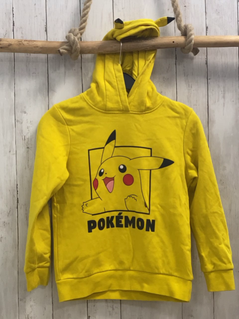 Pokémon  Pullover  Gr. 140  gelb Pikachu Kapuze 