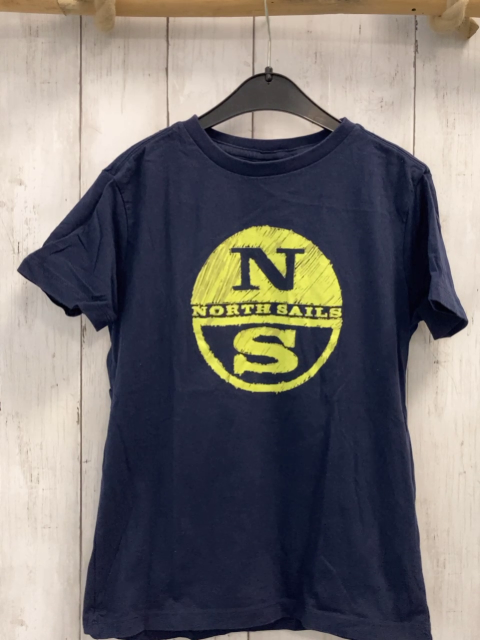 North Sails  T-Shirt  Gr. 140  blau gelb grauer Kreis mit Schrift 