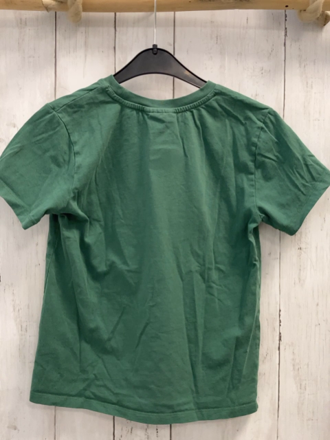 Hummel  T-Shirt  Gr. 134  grün Quadrat mit hellgrün grün schwarzem Druck weiße Schrift + weißes Label 