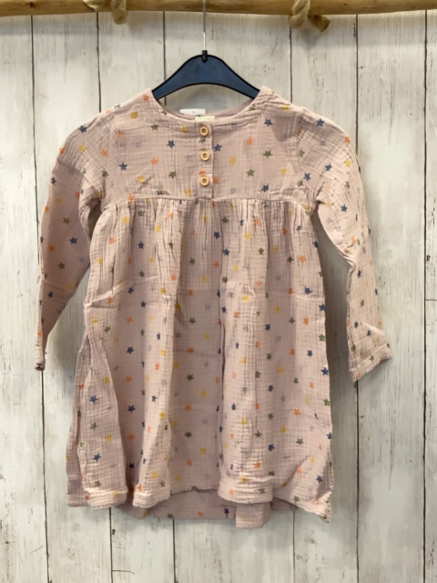 Alana Kleid Gr. 104  flieder bunte Sterne musselin