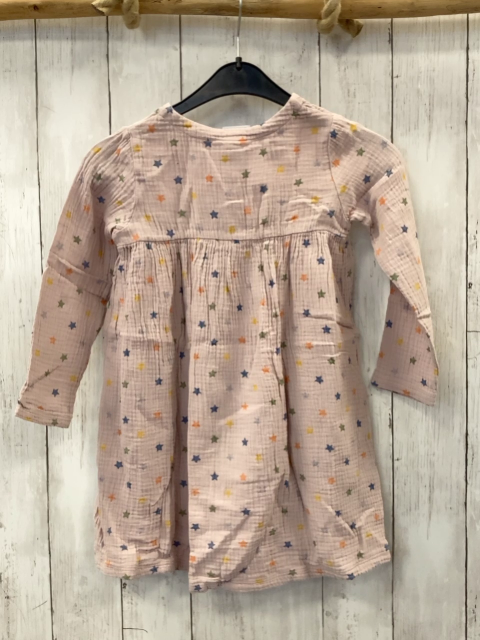 Alana Kleid Gr. 104  flieder bunte Sterne musselin