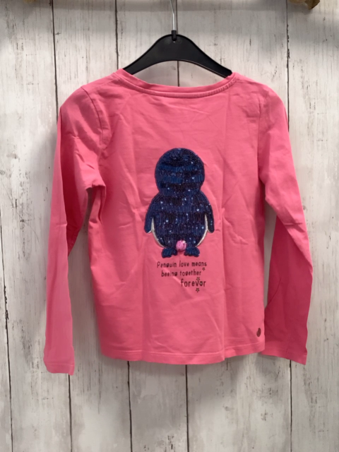 Tom Tailor Langarmshirt Gr. 116  pink Pailettenschmetterling