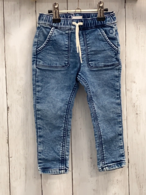 Noppies  Hose  Gr. 80  blau Jeans Gummizugbund mit weißer Kordel