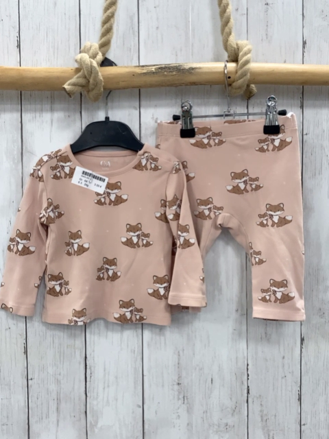 2tlg Schlafanzug  Gr. 68  rosa Füchse 