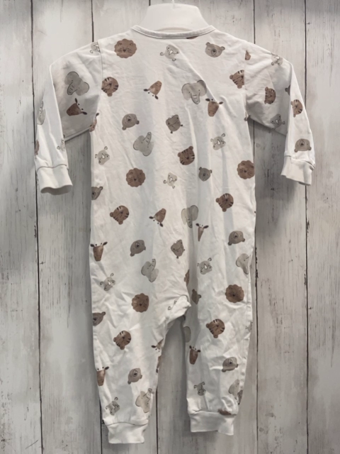 H&M Schlafanzug Gr. 80  weiß Tierköpfe