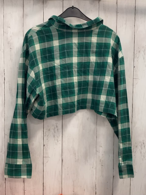 neu H&M  Bluse Gr. L grün hellgrün weiß grau kariert 