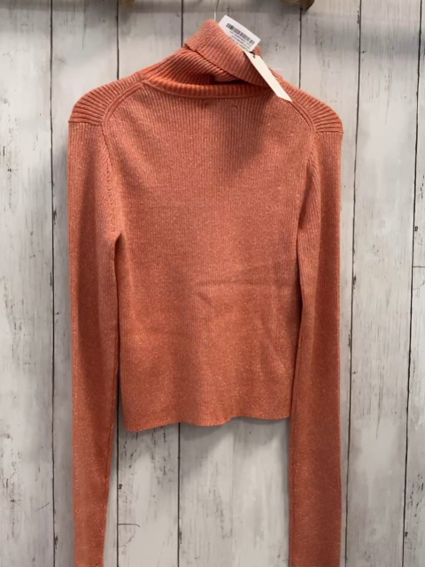 neu Mrs & Hugs  Gr. M Pullover  orange Rippen Strick Rolli + silber Glitzerfäden NP 79,99€ 