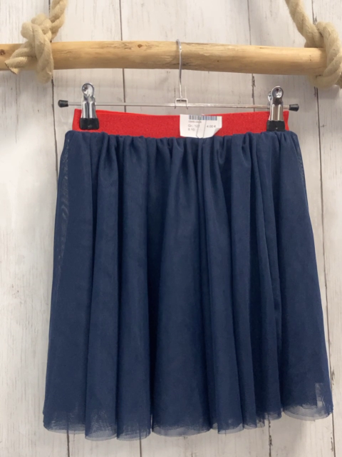  Rock Gr. 122  blau Tüll roter Bund