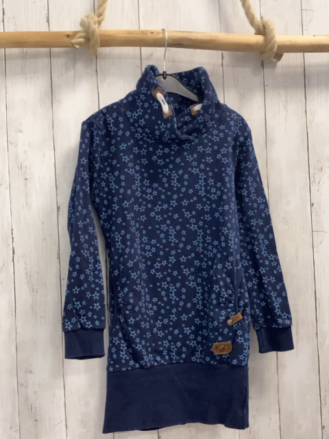  Kleid Gr. 122  blau hellblaue Sterne großer Kragen