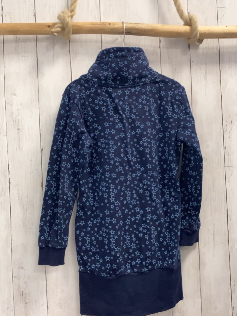  Kleid Gr. 122  blau hellblaue Sterne großer Kragen