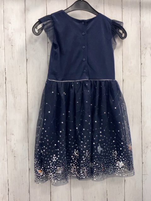 Camilla  Kleid  Gr. 122  blaues Oberteil Tüllüberrock mit silber Pailetten 