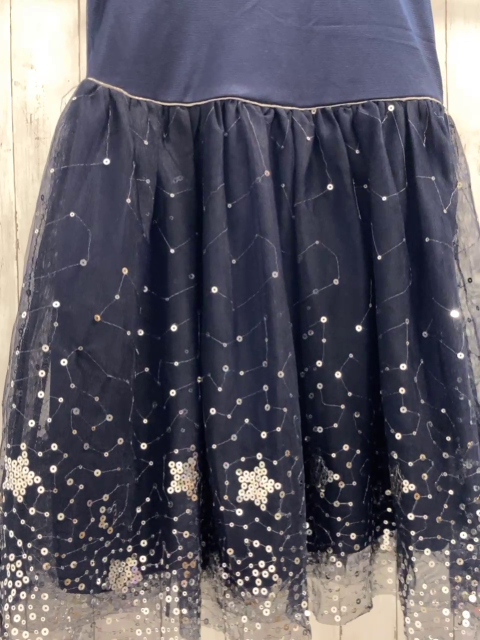 Camilla  Kleid  Gr. 122  blaues Oberteil Tüllüberrock mit silber Pailetten 