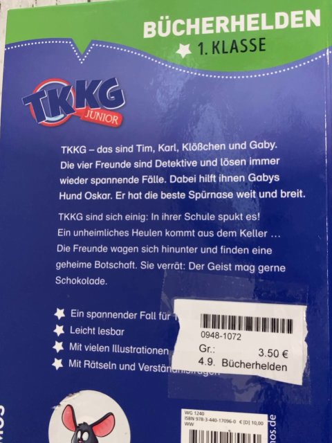 Bücherhelden  Buch TKKG Spuk in der Schule 
