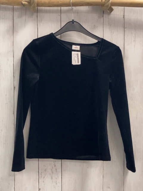 S´Oliver  Pullover  Gr. 134  schwarz Samt mit silber Glitzerpunkten 