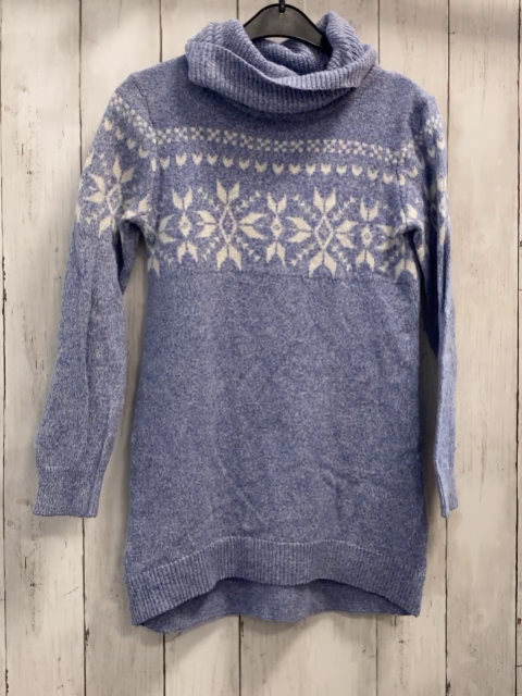 H&M  Longpulli  Gr. 134/140  hellblau Strick Rolli weiße Kristalle 