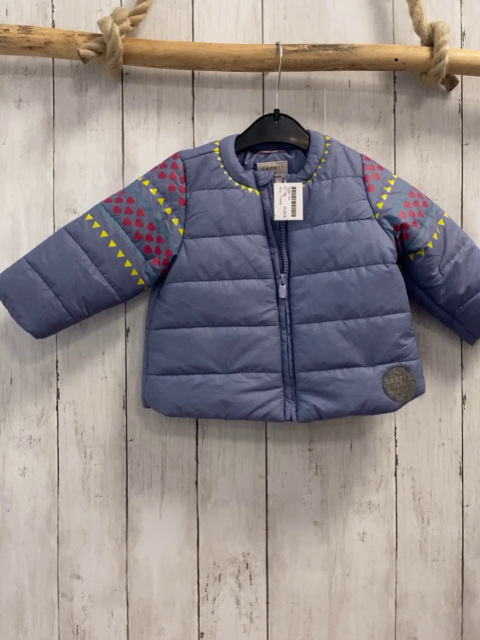 Esprit  Winterjacke  Gr. 74  hellblau + gelbe Dreiecke + rote Herzen  