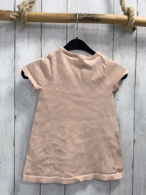 H&M  Kleid  Gr. 92  rosa mit Glitzerpunkten Schleife 