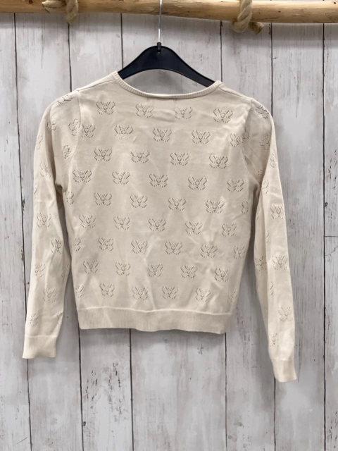 H&M  Strickjacke  Gr. 122  beige Lochmuster 