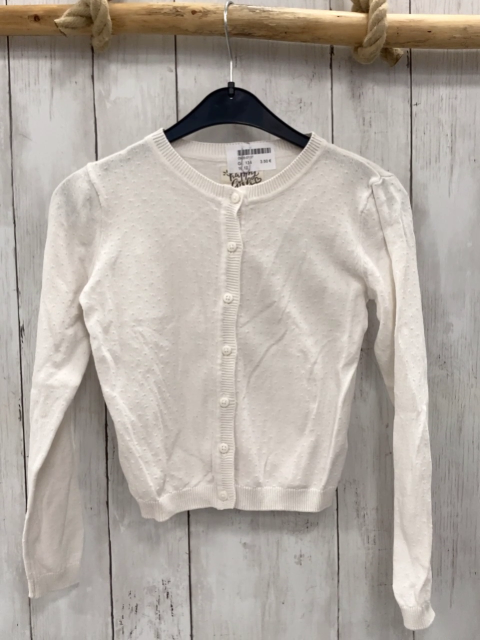   Strickjacke  Gr. 134  weiß Noppen 