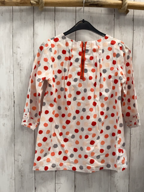 Vertbaudet  Bluse  Gr. 146/152  weiß rosa rot hellrot graue Punkte 