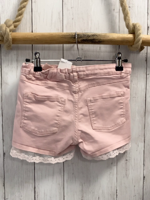 H&M  Shorts  Gr. 140  rosa Spitzensaum mit Blumenstickerei 