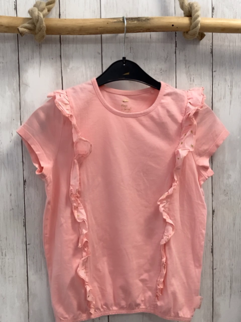  T-Shirt  Gr. 146/152  rosa Rüschen mit goldenen Punkten