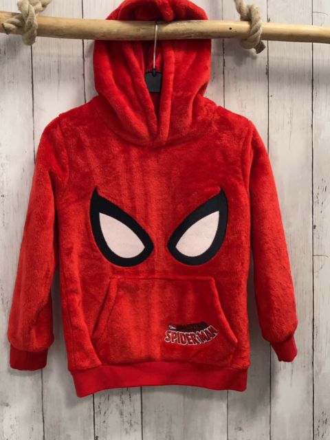 H&M  Pullover  Gr. 122/128  rot Plüsch Kapuze Spiderman 