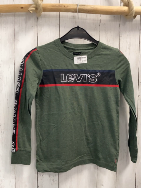 Levi´s  Langarmshirt Gr. 140  kiwi schwarz Balken mit rot / blauem Rand + weißer Schrift 