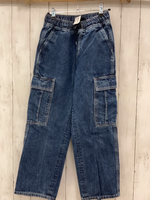 H&M  Hose  Gr. 146  blau Jeans Gummizugbund mit Kordel 