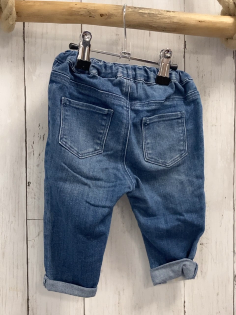 H&M  Hose  Gr. 74  blau Jeans Blumen Bund verstellbar 