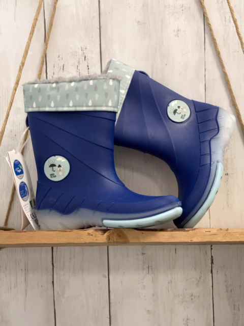 neu  Gummistiefel  Gr. 28  blau mint Bund mit Tropfen gefüttert 