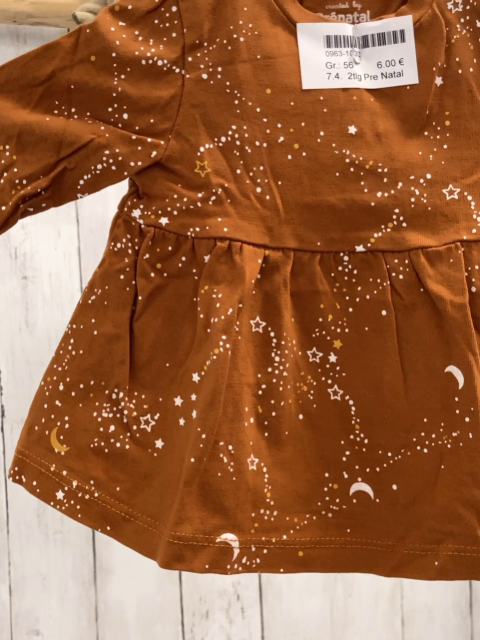 2tlg Pre Natal  Langarmshirt + Leggings  Gr. 56  braun weiß orange Punkte + Sterne 