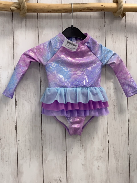 Bmagical  Gymnastikanzug  Gr. 86  rosa lavendel lila gemustert mit Glitzerpunkten Rüschen 