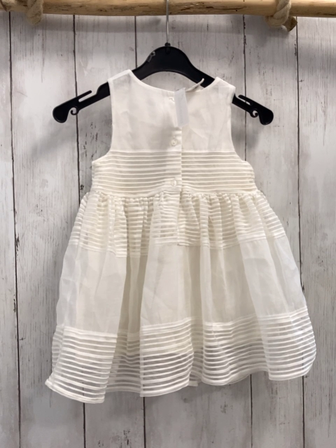 H&M  Kleid  Gr. 80  weiß mit Streifen + Rosette 